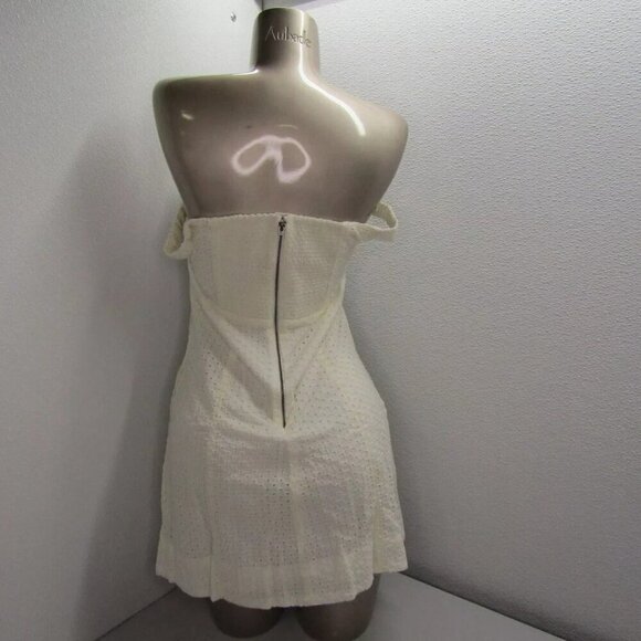 NEW FREE PEOPLE Women's Mini Dress Berry Kiss Embroidery Off Shoulder XS Ivory - Picture 7 of 10